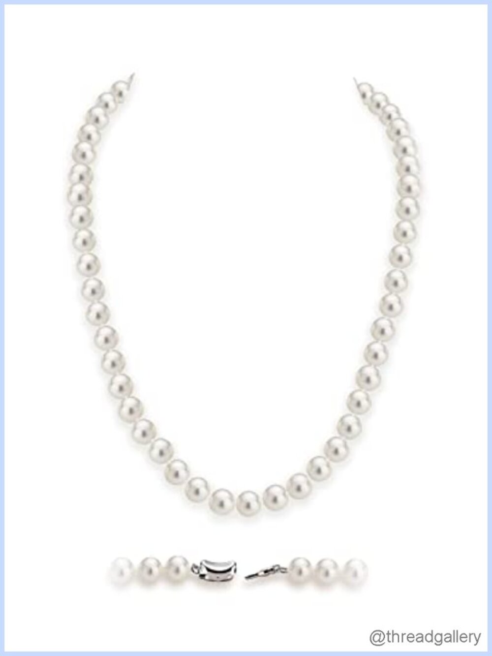 Hand Knotted 18 Inch 8mm Simulated Shell Pearl Necklace Choker for Women